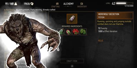 witcher 3 werewolf decoction.